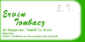 ervin tombacz business card